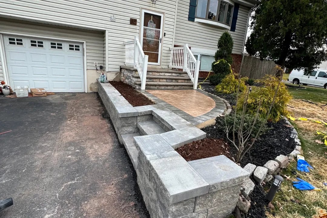 Professional masonry maintenance work on brick and stone surfaces