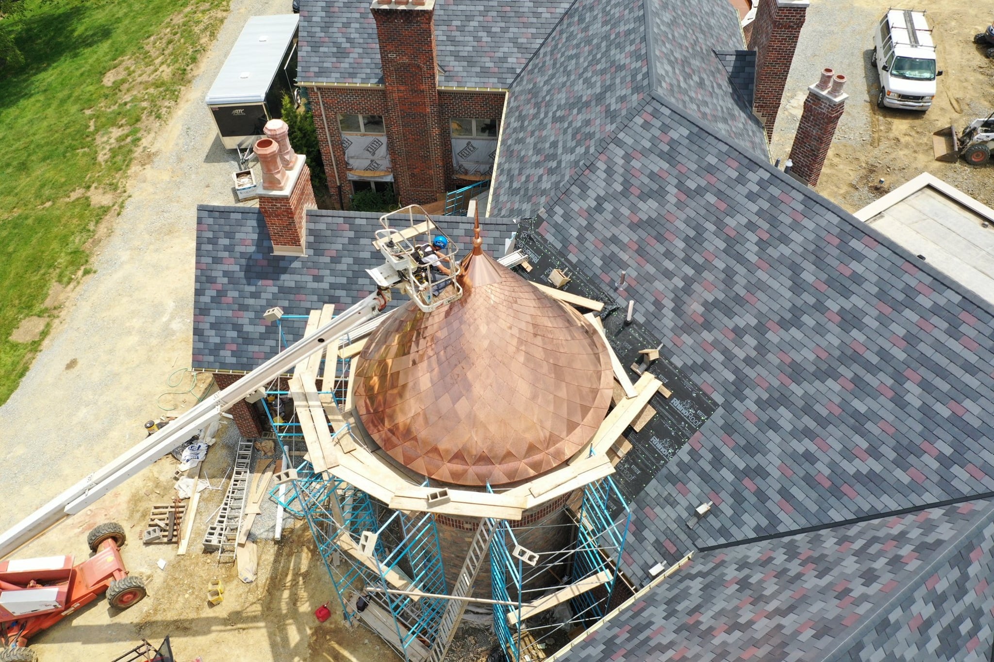 Local roofing contractor in Virginia inspecting a roof